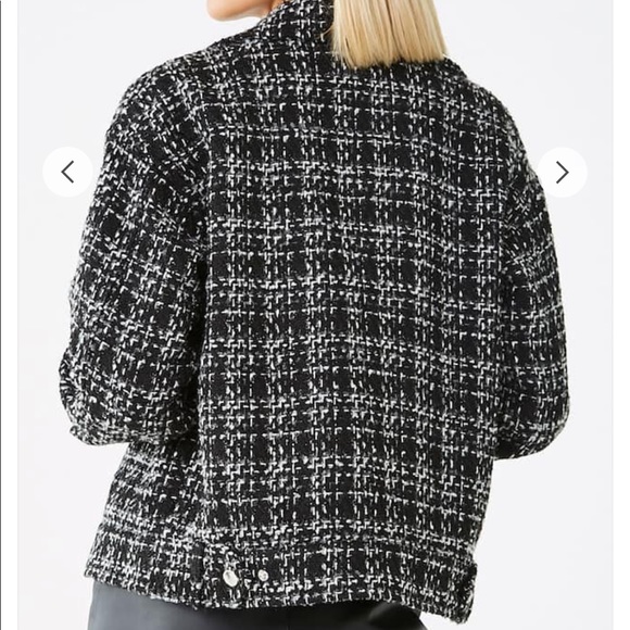 EUC: FOREVER 21 Tweed Moto Jacket - Picture 4 of 7